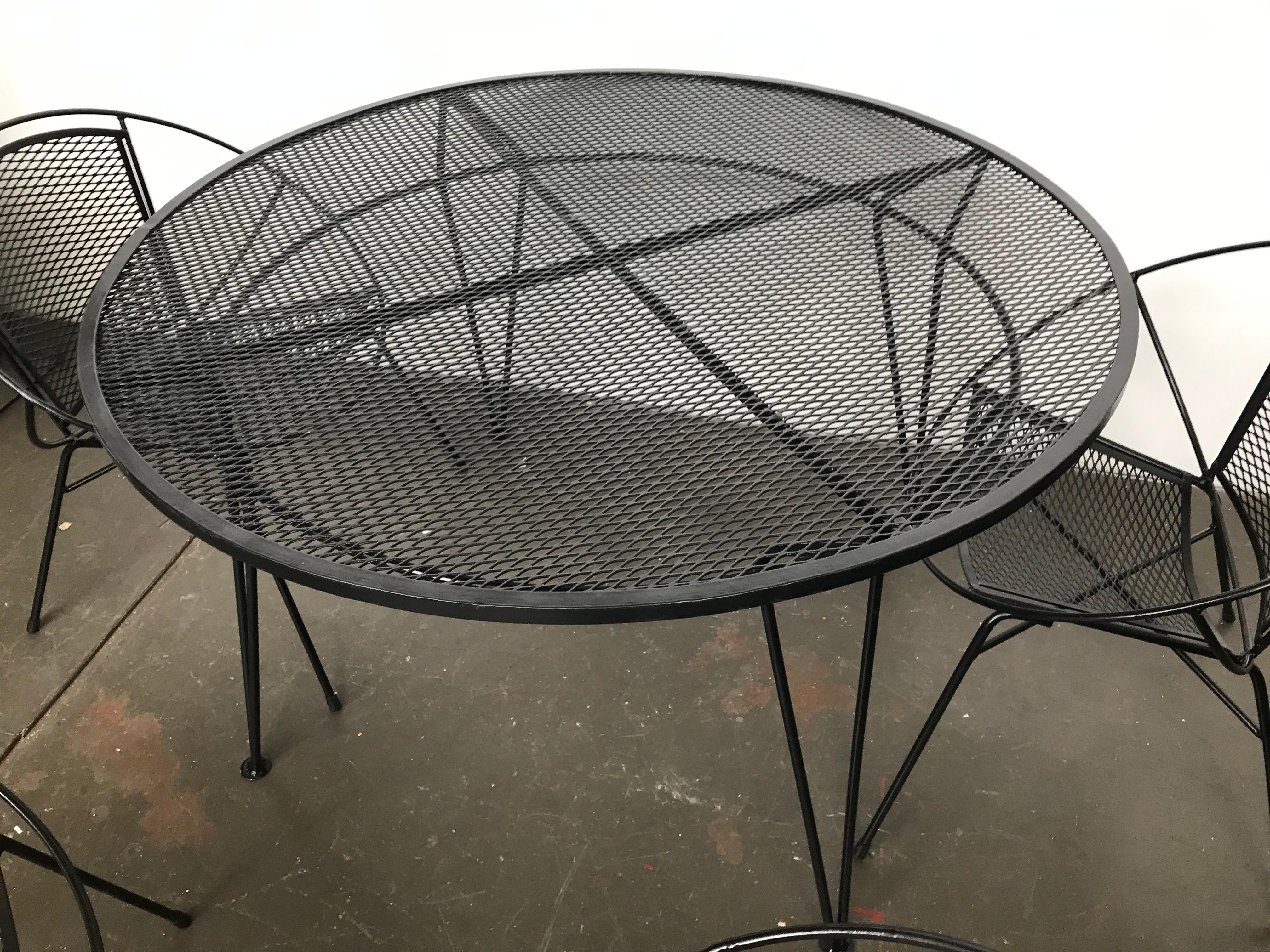 Mid-Century Modern Ensemble de salle à manger de patio de style mi-siècle moderne par Maurizio Tempestini  pour Salterini