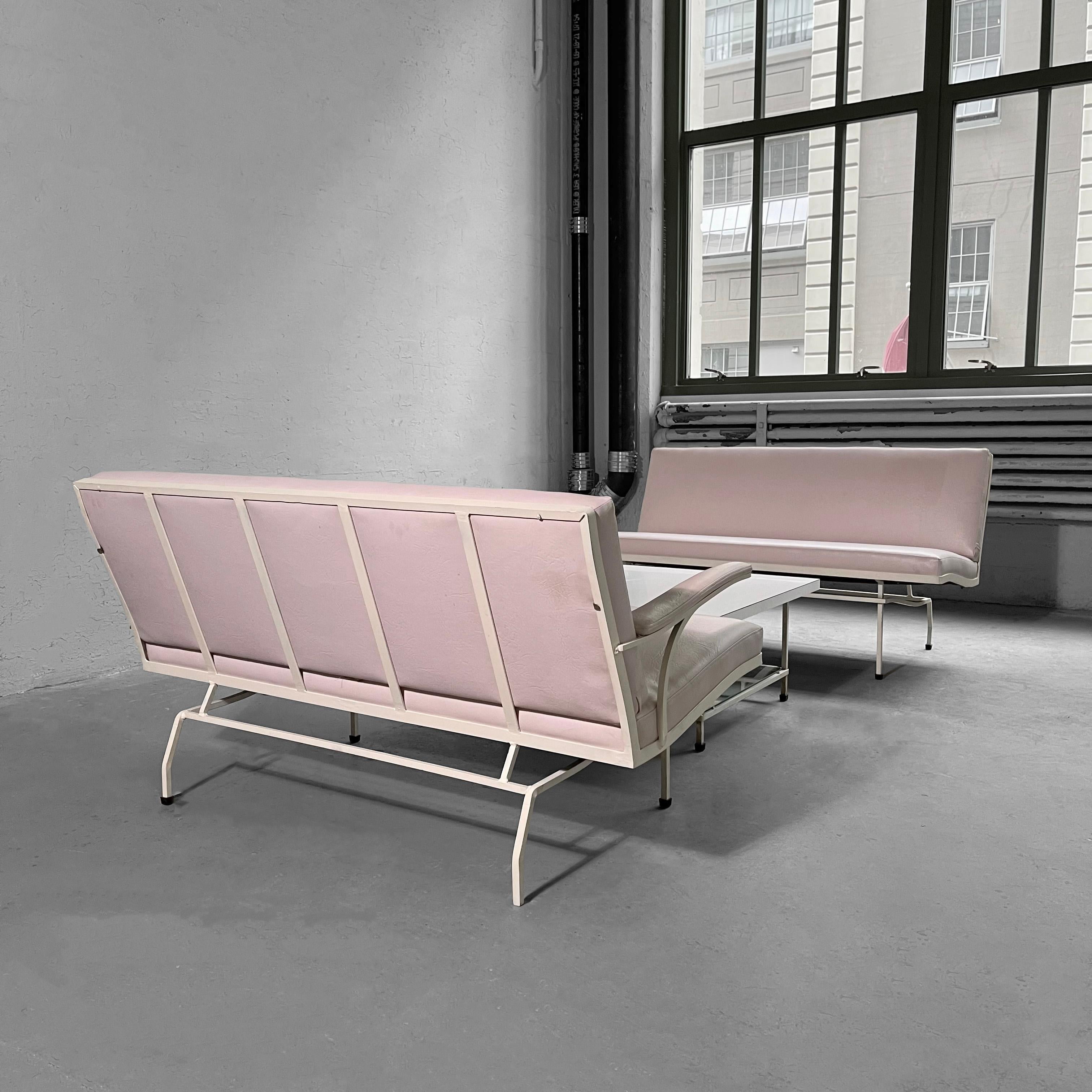 Modernes Terrassen-Sofa-Set aus der Mitte des Jahrhunderts von Woodard (Stoff) im Angebot