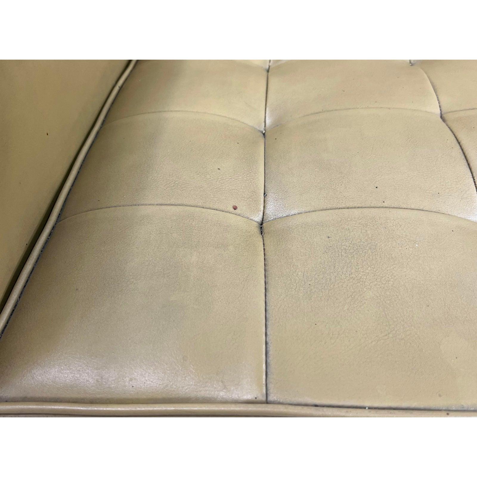 Mid-Century Modern Patrician Chrome Sled Base Tufted Sofa For Sale 3