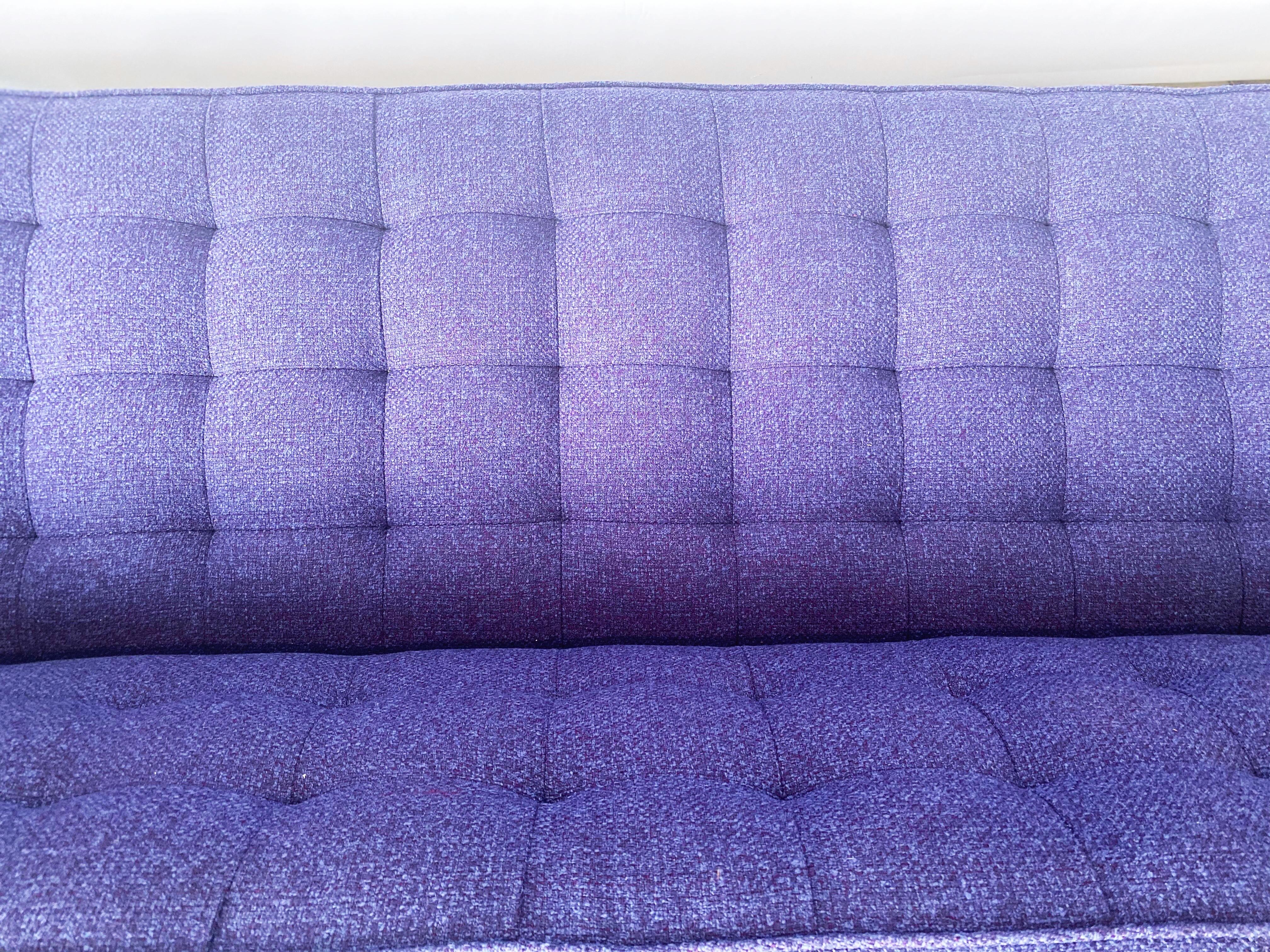 Late 20th Century Mid-Century Modern Patrician Wool Tufted Sofa with Chrome Sled Base, circa 1970s