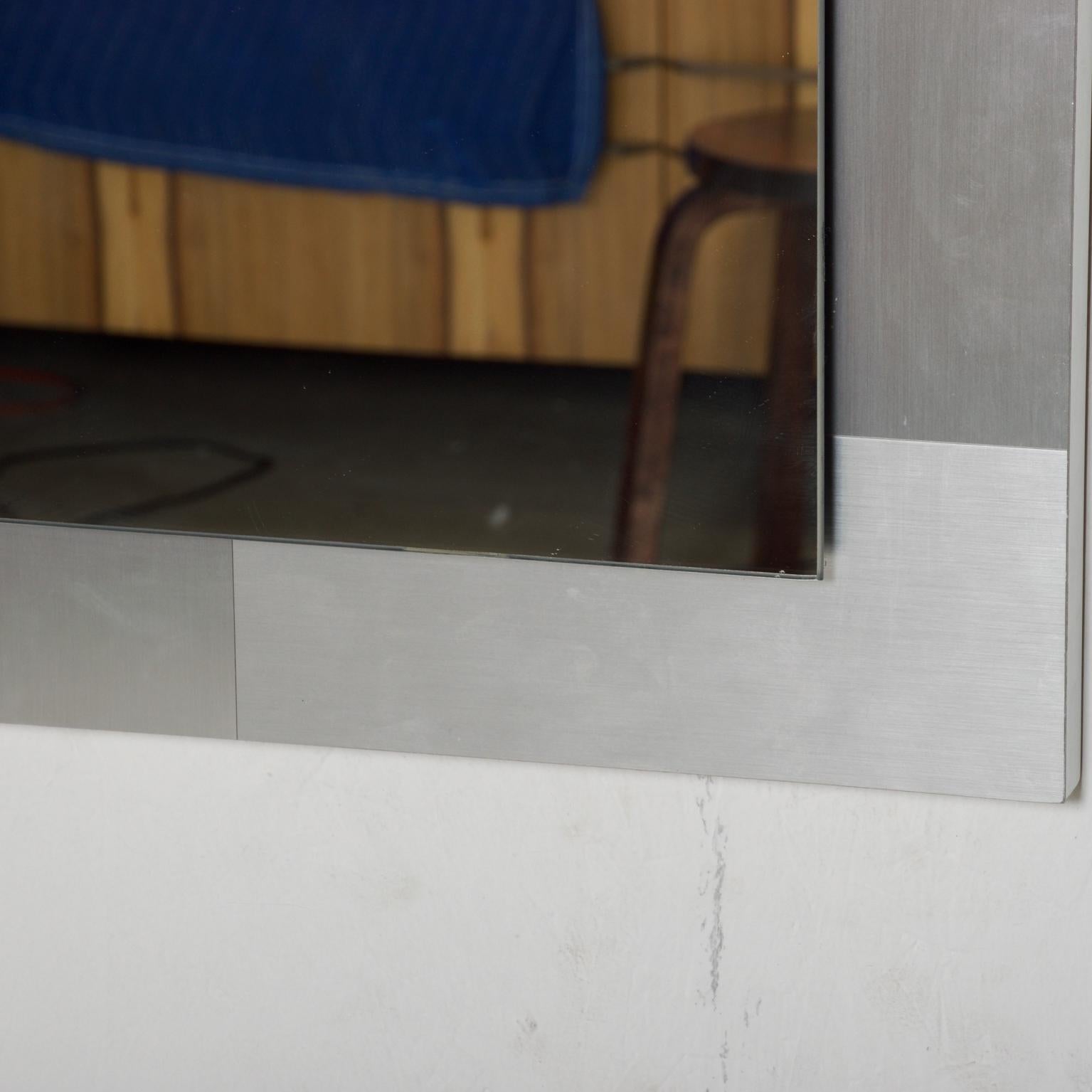 1970s Paul Evans Cityscape Wall Mirror Brushed Steel For Sale 2