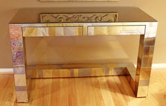 Mid-Century Modern Paul Evans Brass Chrome Rosewood Cityscape Desk Console