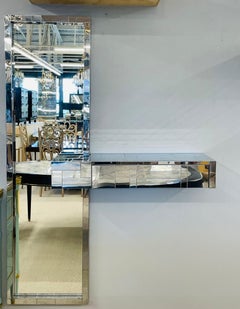 Consola Flotante, Espejo, Paul Evans Brutalista Moderno de Mediados de Siglo, 1975