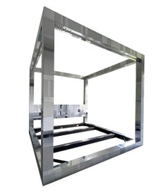 Mid-Century Modern Paul Evans Cityscape King Size Canopy Bed Frame & Headboard