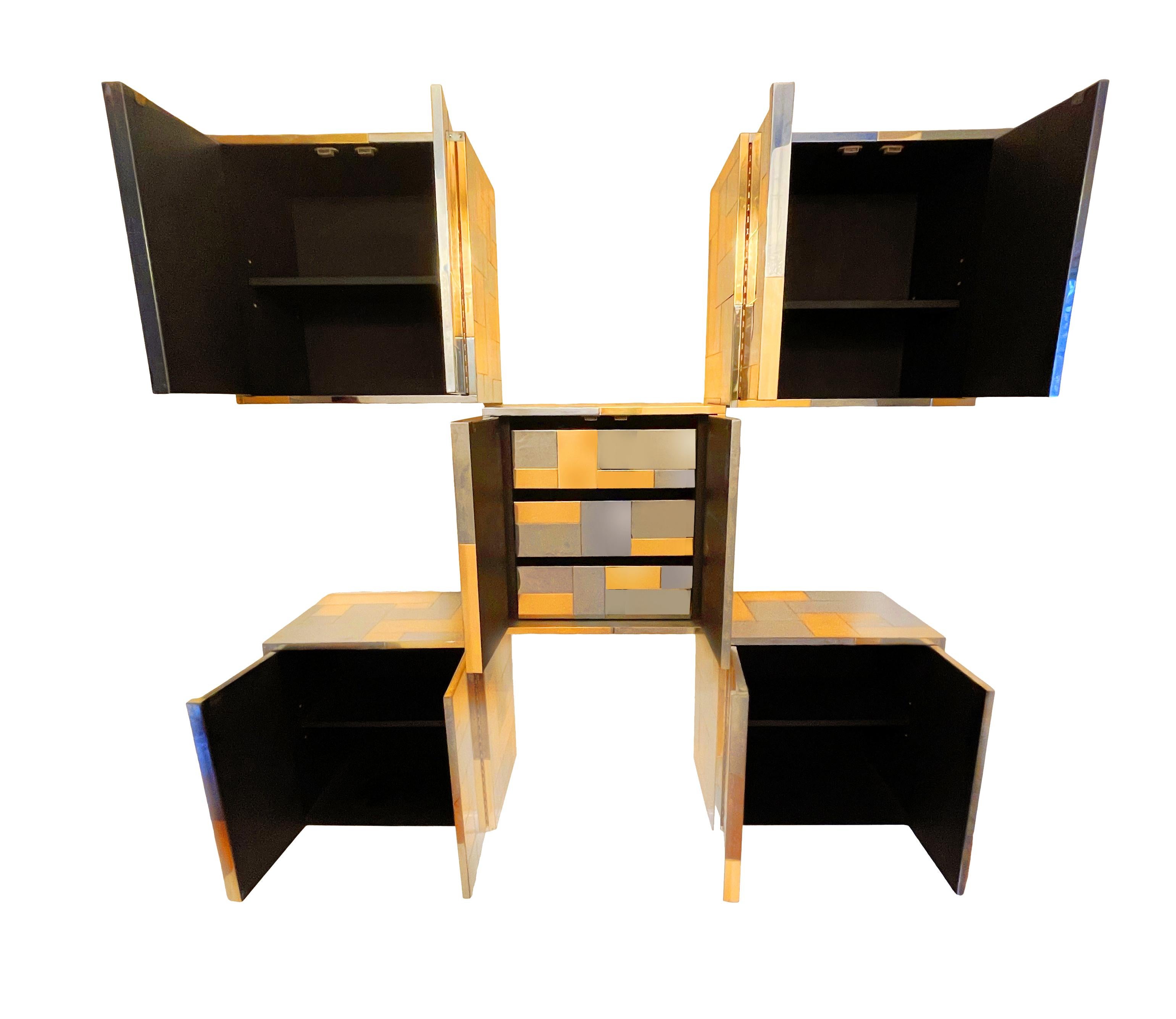 Late 20th Century Mid-Century Modern Paul Evans Cityscape Modular Wall Unit with Five Cabinets