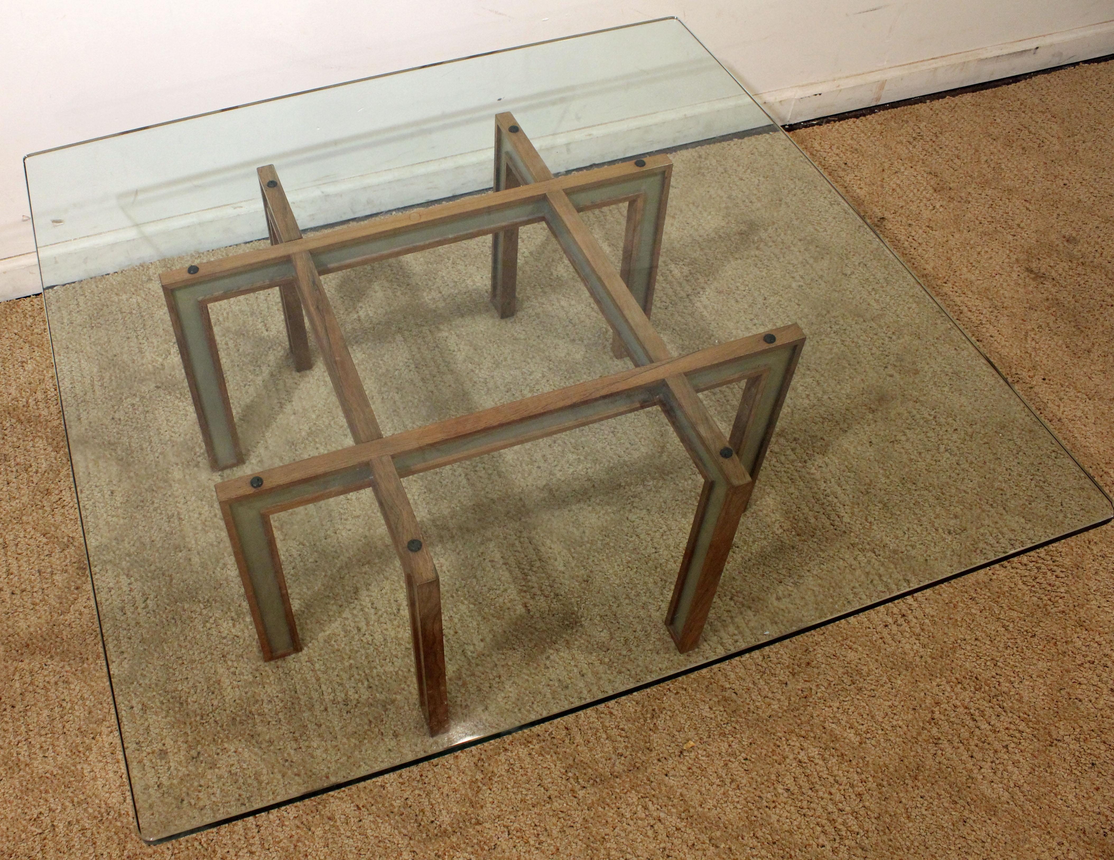 Mid-Century Modern Paul Evans Cityscape Style Glass Top Coffee Table 1
