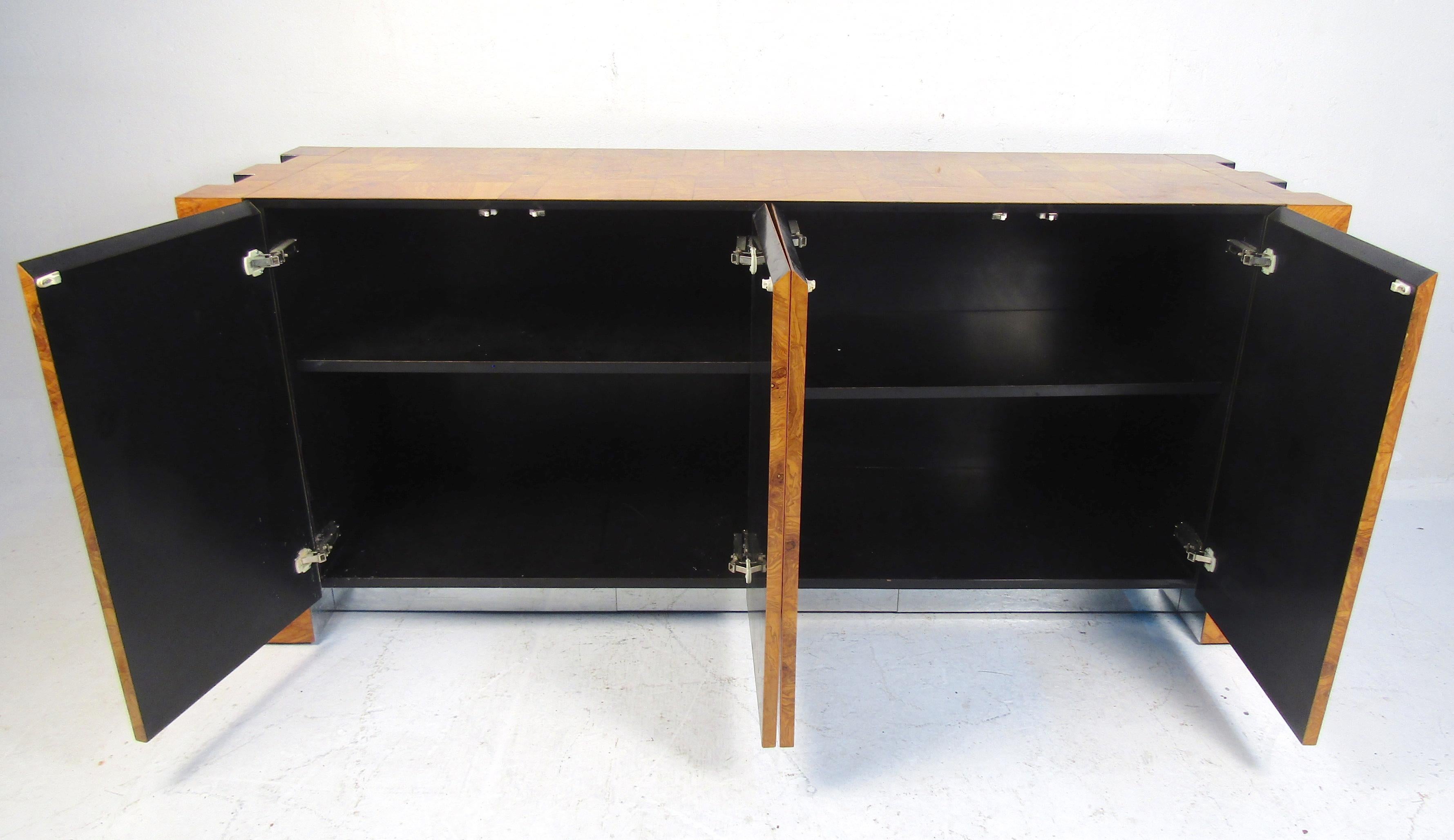 Chrome Mid-Century Modern Paul Evans Credenza for Directional For Sale
