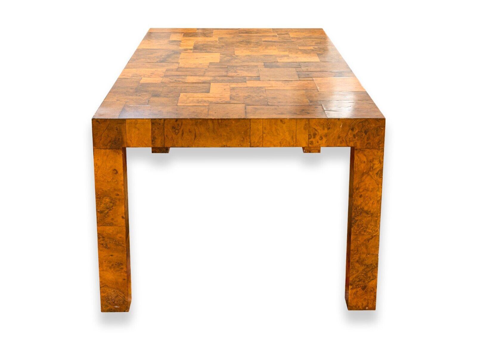 Mid-Century Modern Mid Century Modern Paul Evans Signed Burlwood Patchwork Expandable Dining Table