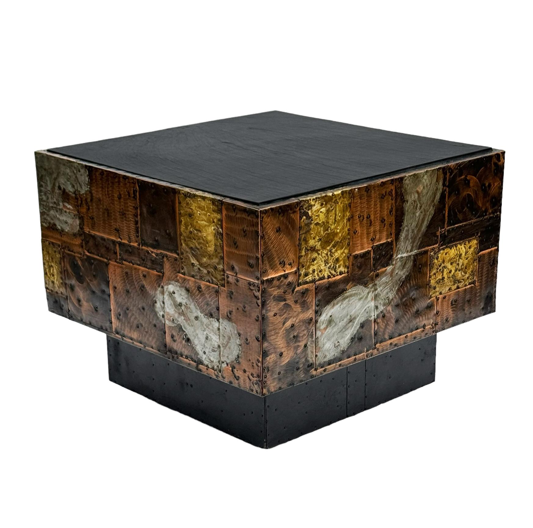 Mid-20th Century Mid-Century Modern Paul Evans Square Cube Patchwork Cocktail Table or End Table For Sale