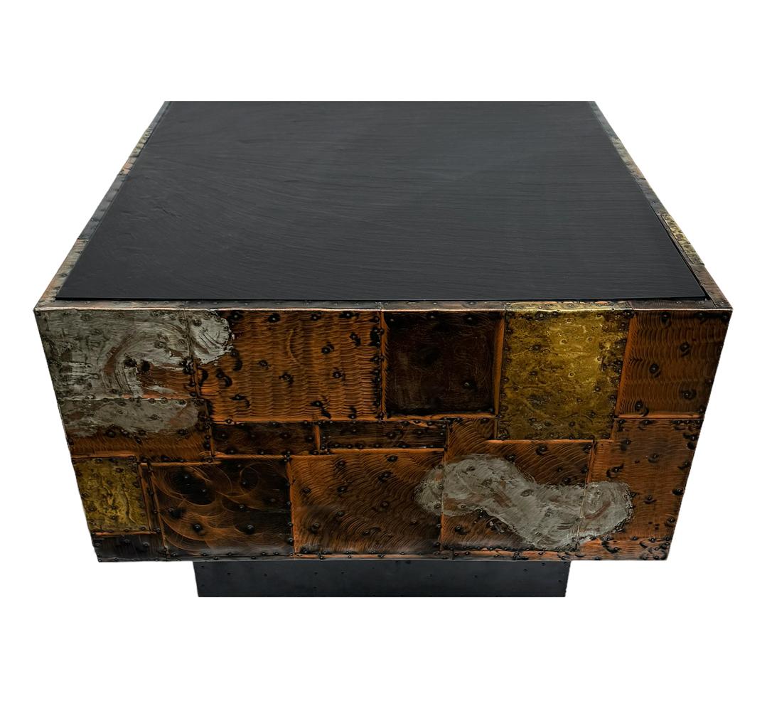 Mid-Century Modern Paul Evans Square Cube Patchwork Cocktail Table or End Table For Sale 1