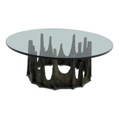 Mid-Century Modern Paul Evans Stalagmite Circular Coffee Table, Brutalist, 1970s