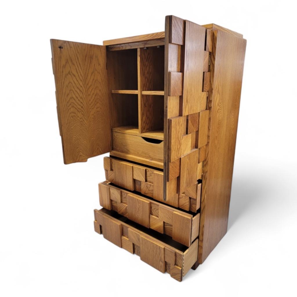 Armario Brutalista de estilo Paul Evans, Mid Century Modern, Lane Furniture Co. Moderno de mediados de siglo en venta