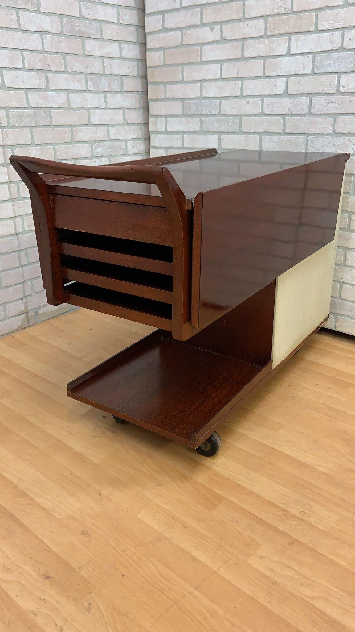 Hand-Crafted Mid-Century Modern Paul Frankl Expanding Serving Cart For Sale