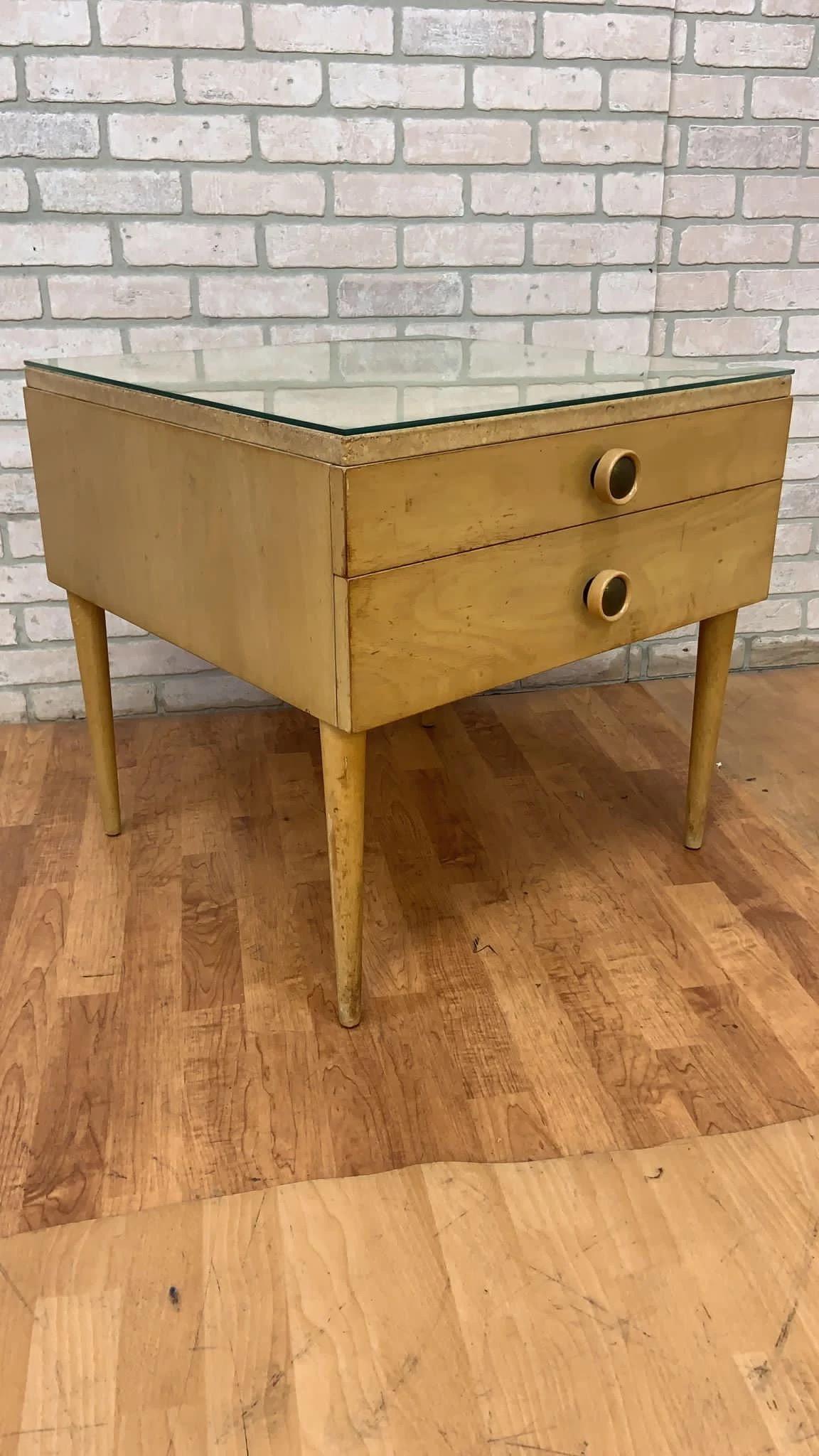 Mid-Century Modern Mid Century Modern Paul Frankl for Johnson Furniture Cork Top Nightstand For Sale