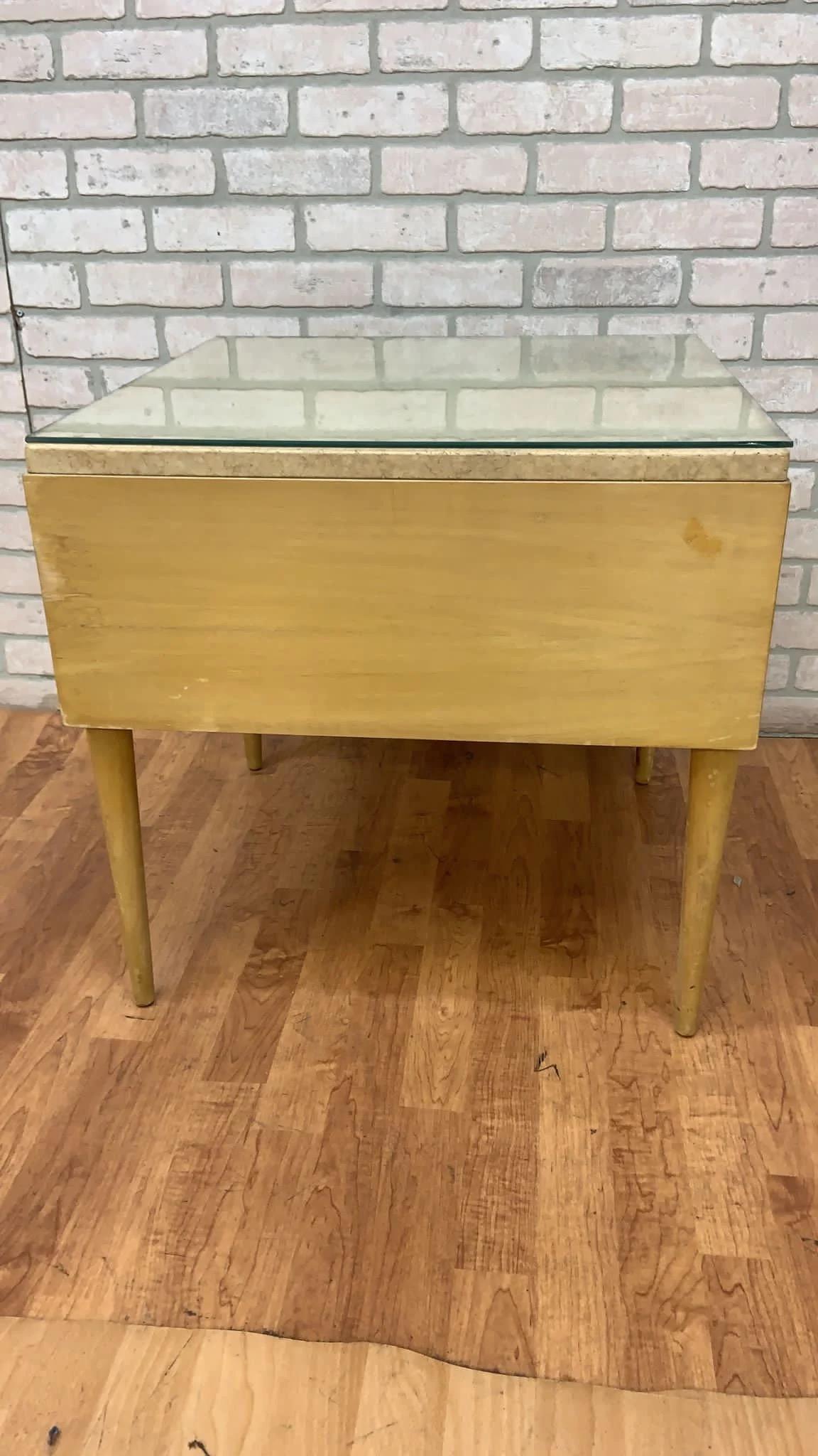 American Mid Century Modern Paul Frankl for Johnson Furniture Cork Top Nightstand For Sale