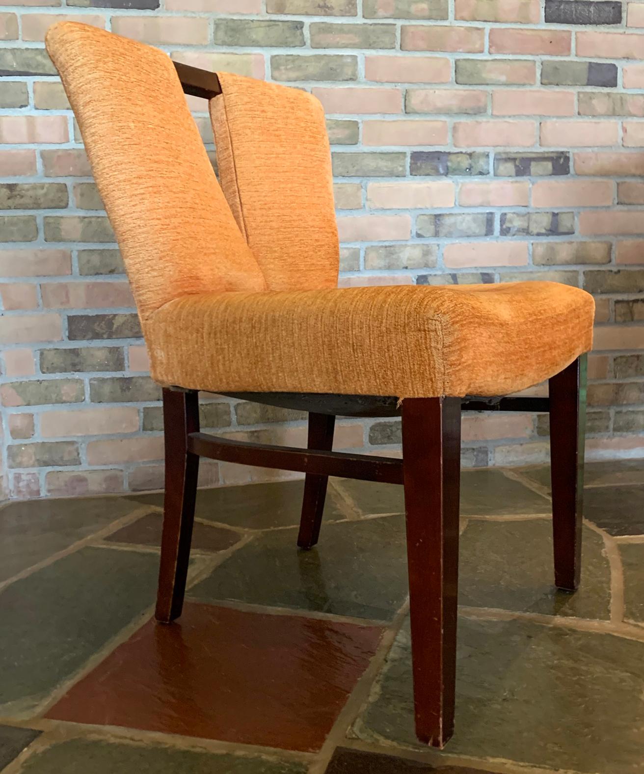 Mid Century Modern Paul Frankl for Johnson Game Table Set 4 Orange V Chairs 3