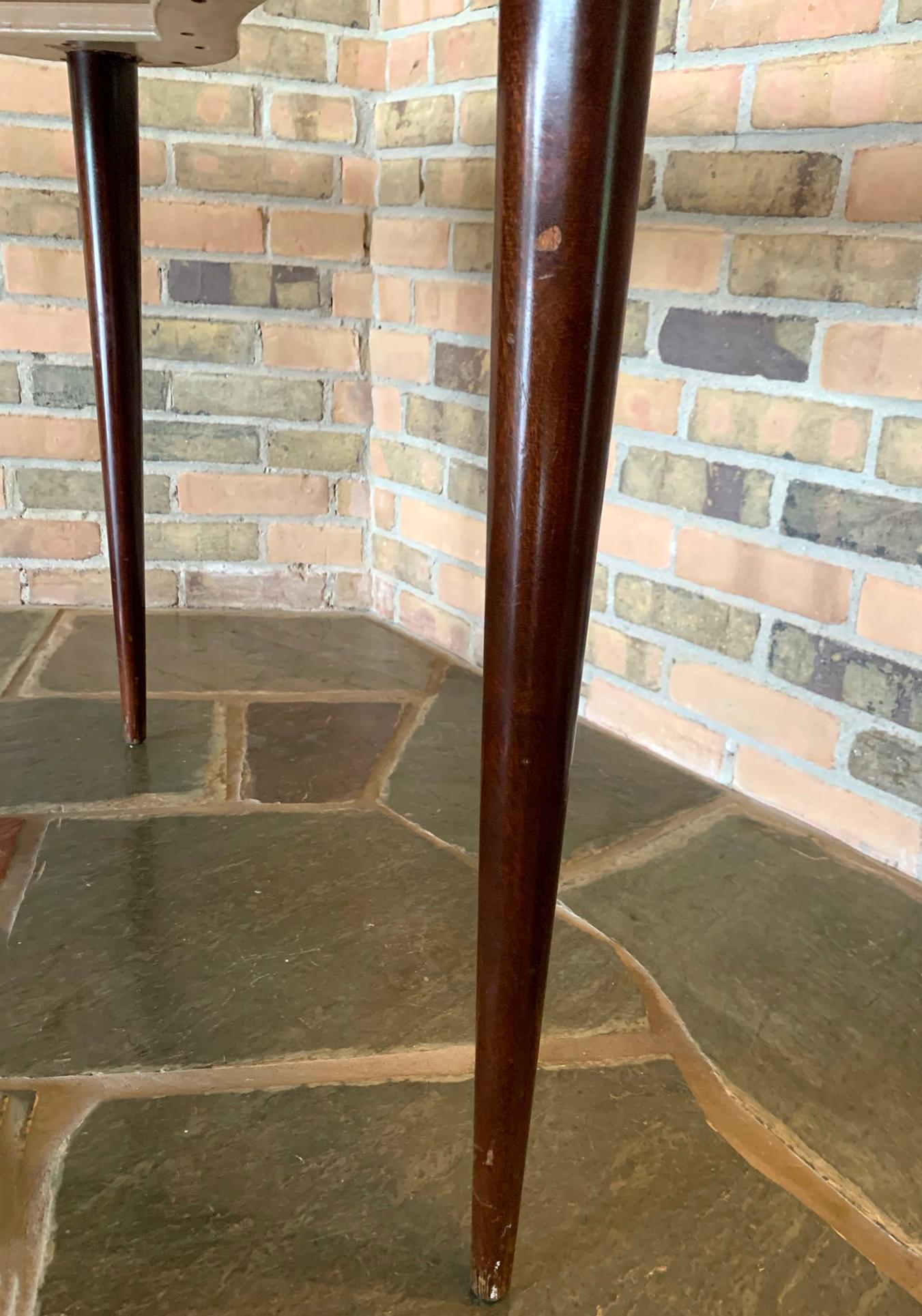 Late 20th Century Mid Century Modern Paul Frankl for Johnson Game Table Set 4 Orange V Chairs