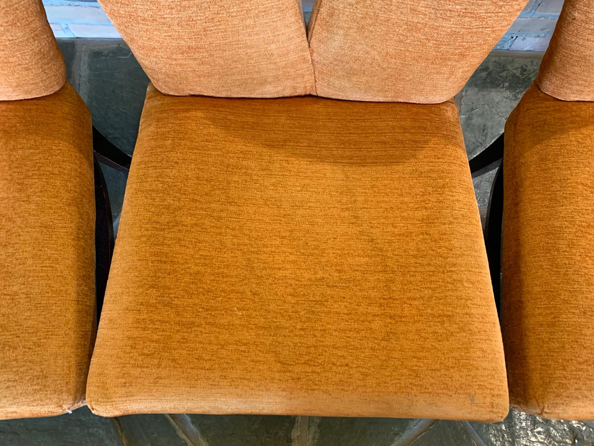 Mid Century Modern Paul Frankl for Johnson Game Table Set 4 Orange V Chairs 1