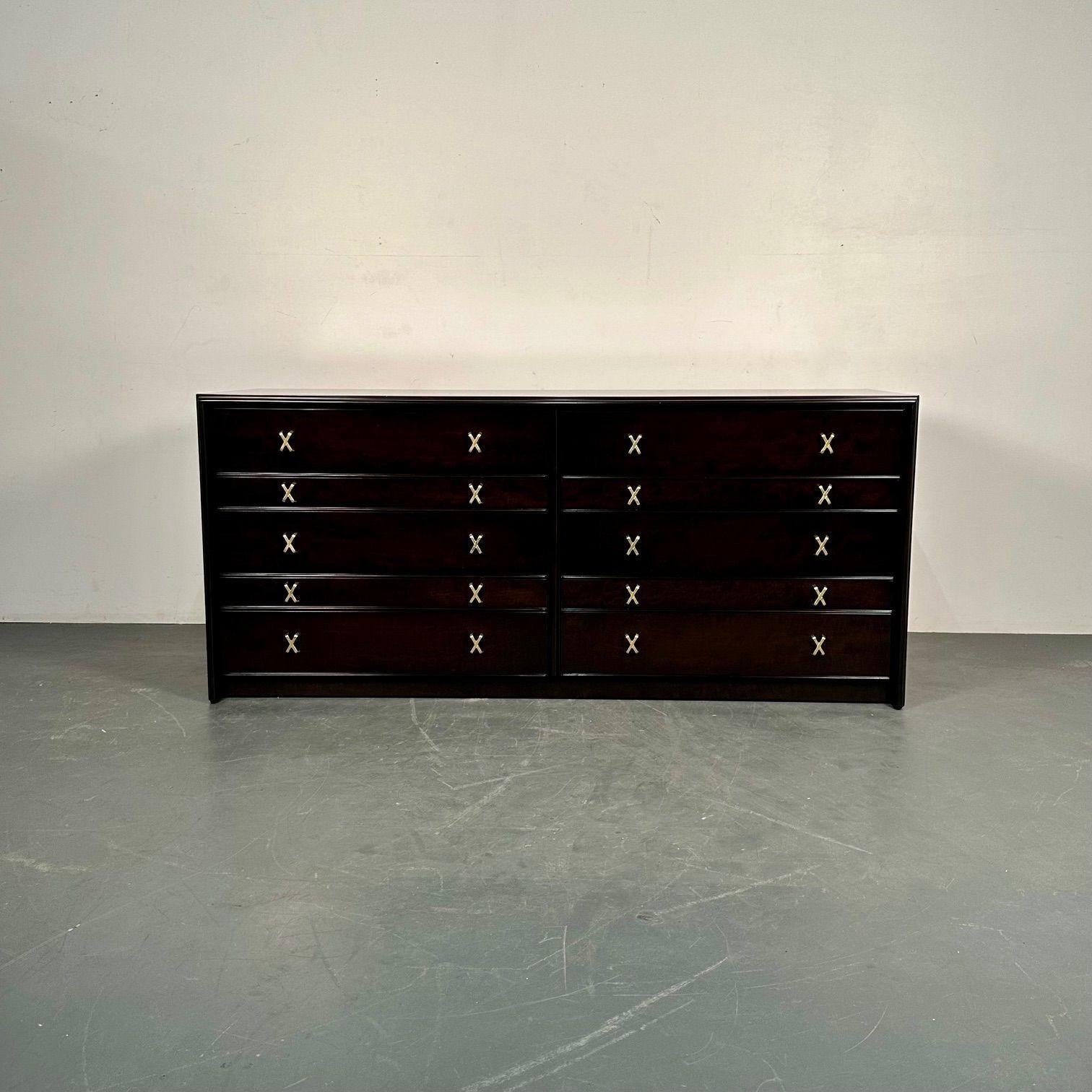 Paul Frankl, John Stuart, Mid-Century Modern, Dresser, Mahogany, Brass, 1960s For Sale 12