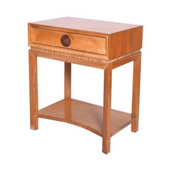 Paul Frankl Art Deco Nightstand Blonde Mahogany 1950s Brown Saltman