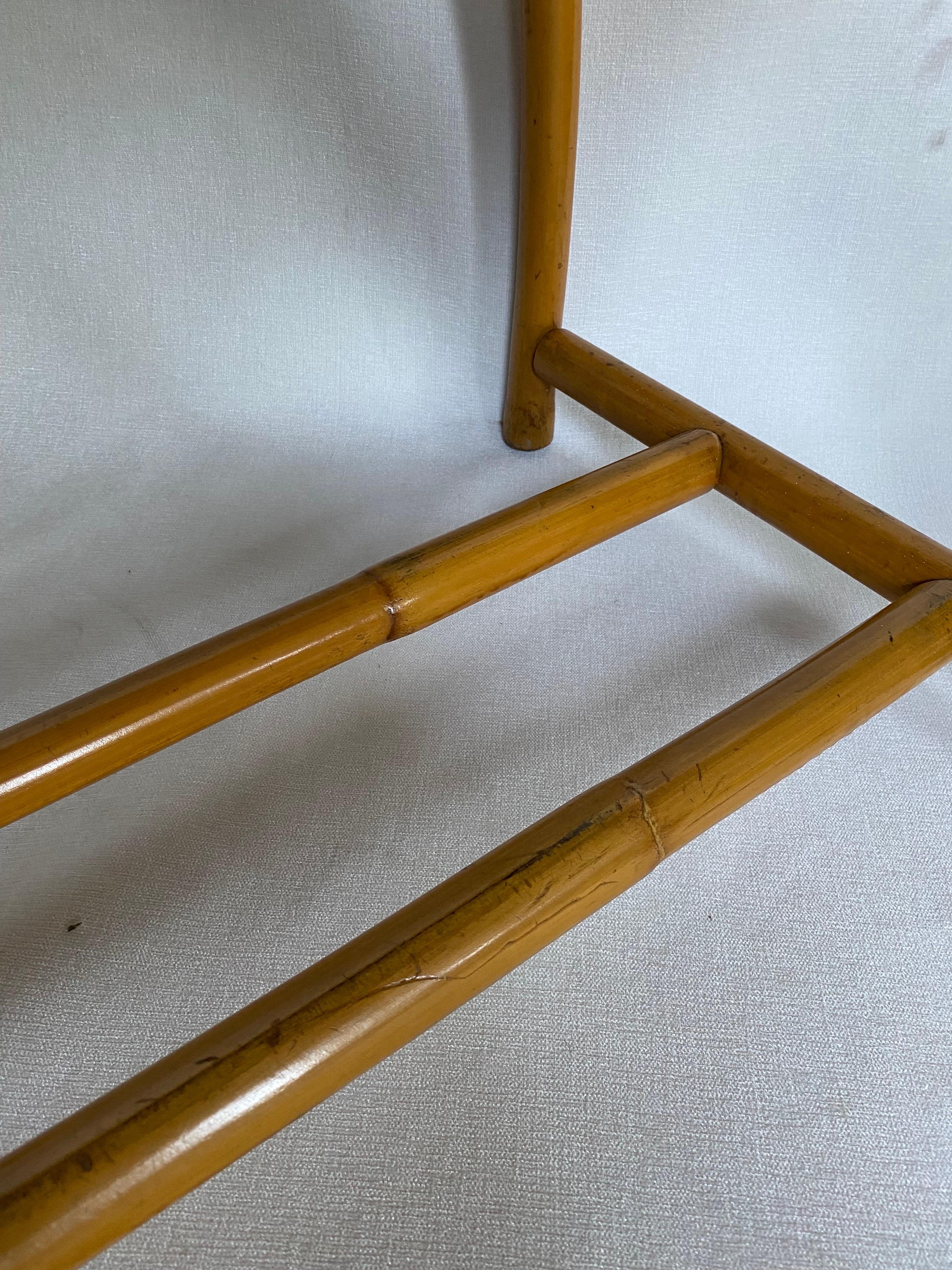 Mid-Century Modern Paul Frankl Style Arched Rattan Side End Table For Sale 6
