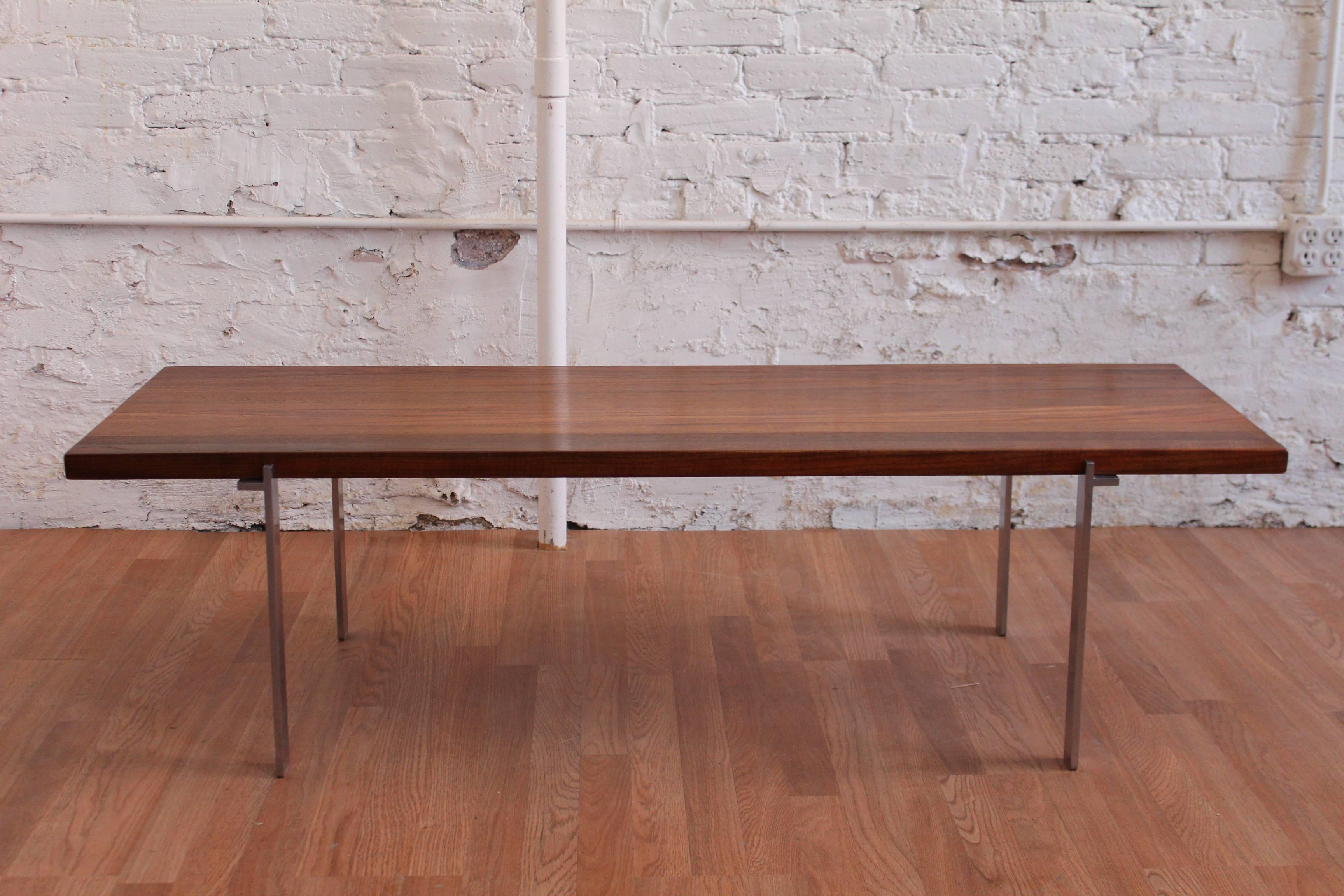 Steel Mid-Century Modern Poul Kjaerholm Solid Teak Coffee Table For Sale
