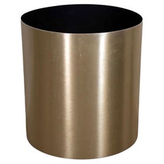 Mid Century Modern Paul Mayen Brushed Steel Cylinder Planter