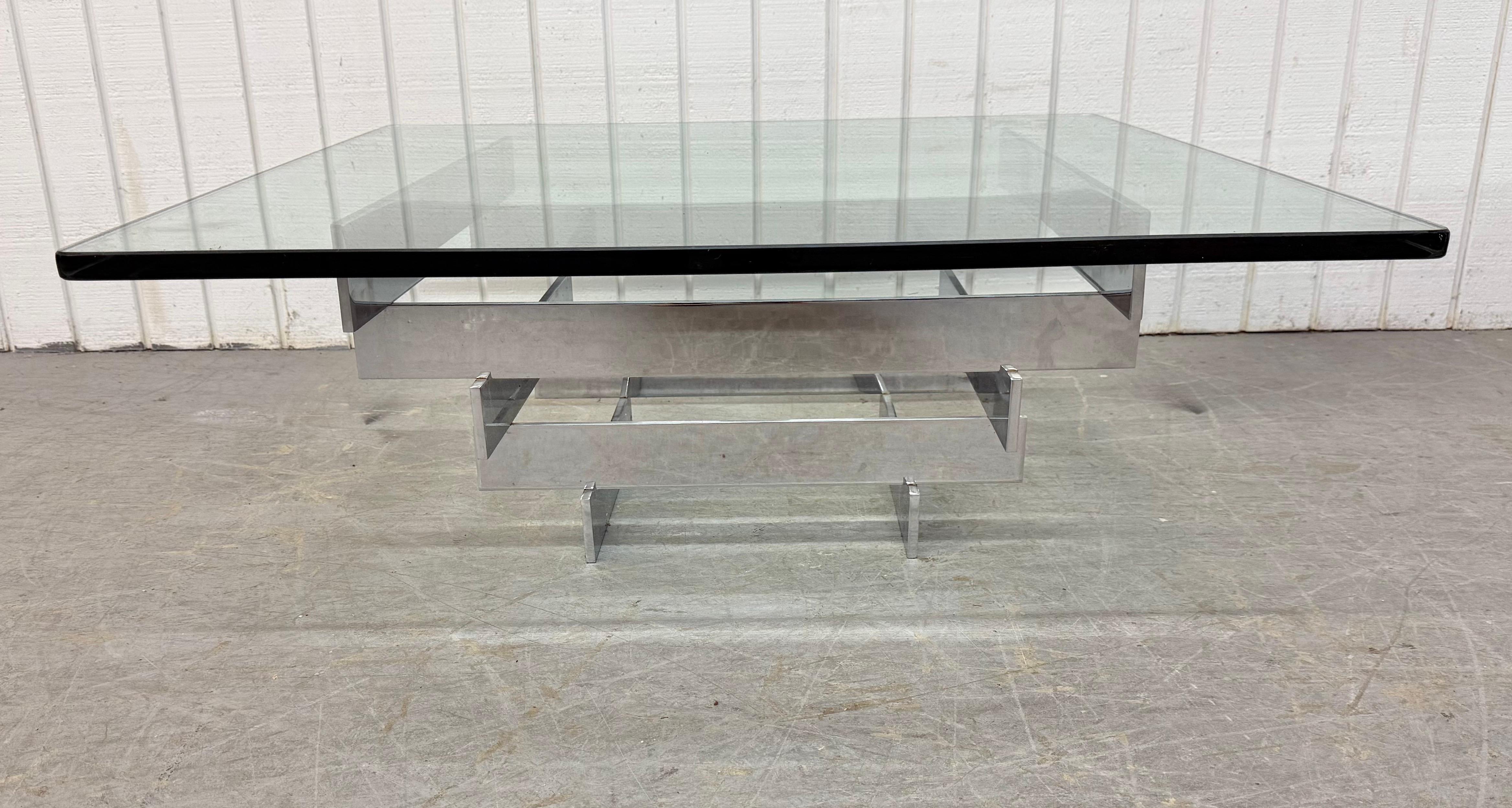Table basse empilable en verre et chrome, moderne du milieu du siècle, Paul Mayen Bon état - En vente à Clarksboro, NJ