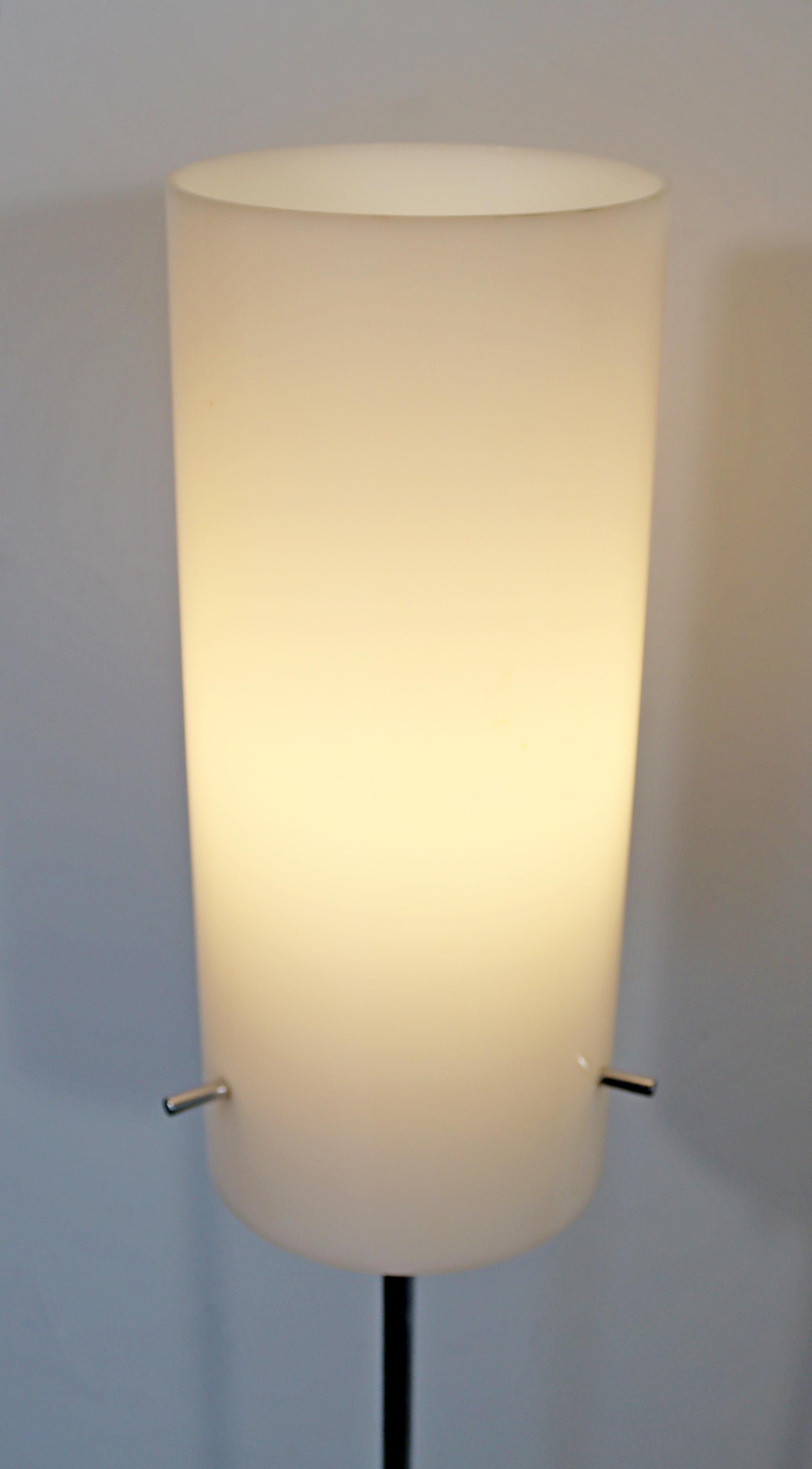 Mid-Century Modern Paul Mayen Frosted Acrylic Chrome on Marble Floor Lamp, 1960s In Good Condition In Keego Harbor, MI