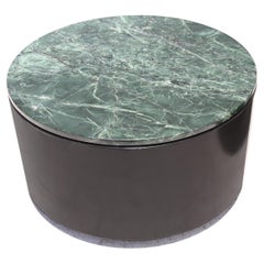 Mid-Century Modern Paul Mayen Style Green Marble Top Drum Side Table