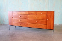 Mid Century Modern Paul McCobb 20 Drawer Chest of Drawers on Iron Base