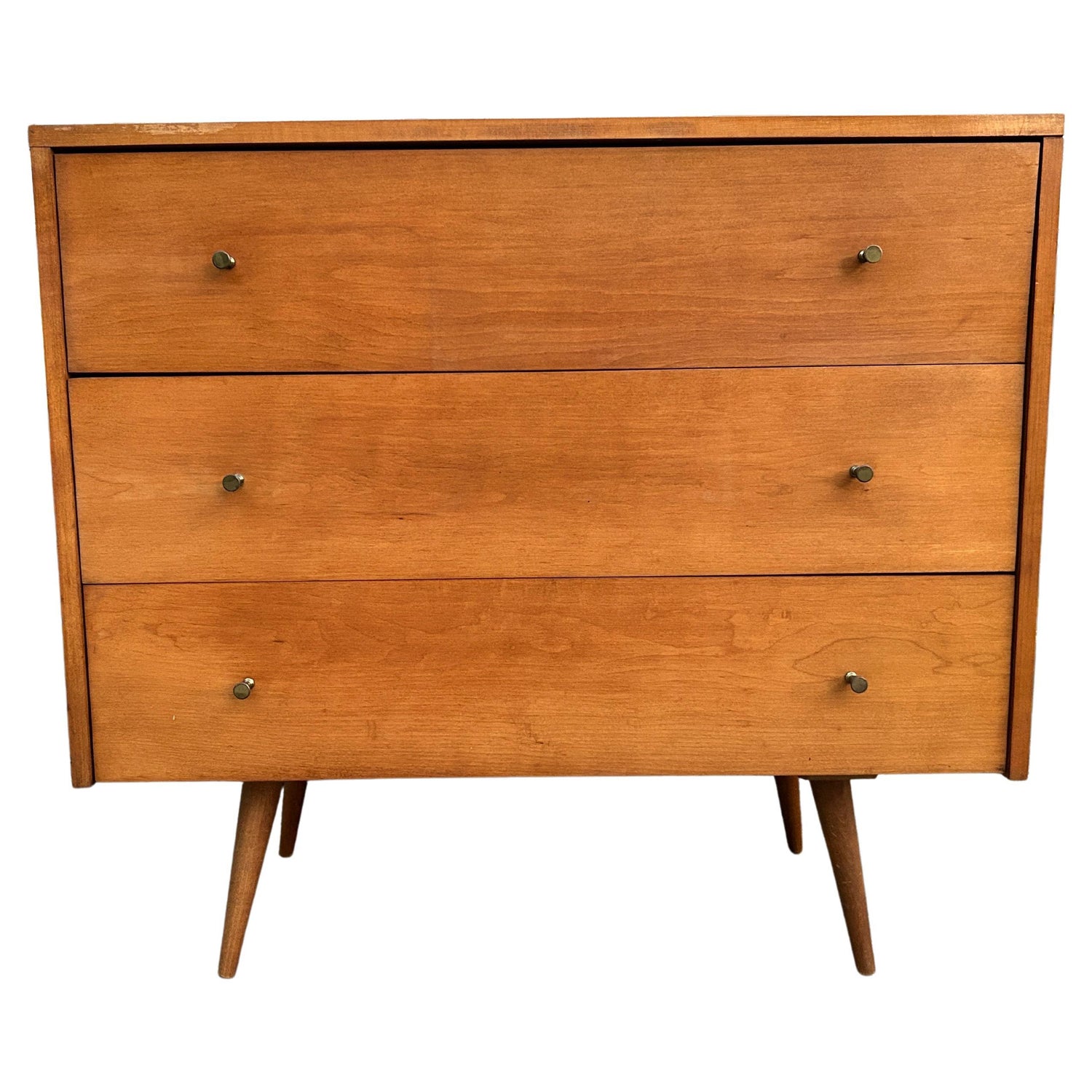 Midcentury Modern Paul McCobb 3-Drawer Dresser #1508 Walnut Finish Pull  Handles For Sale at 1stDibs