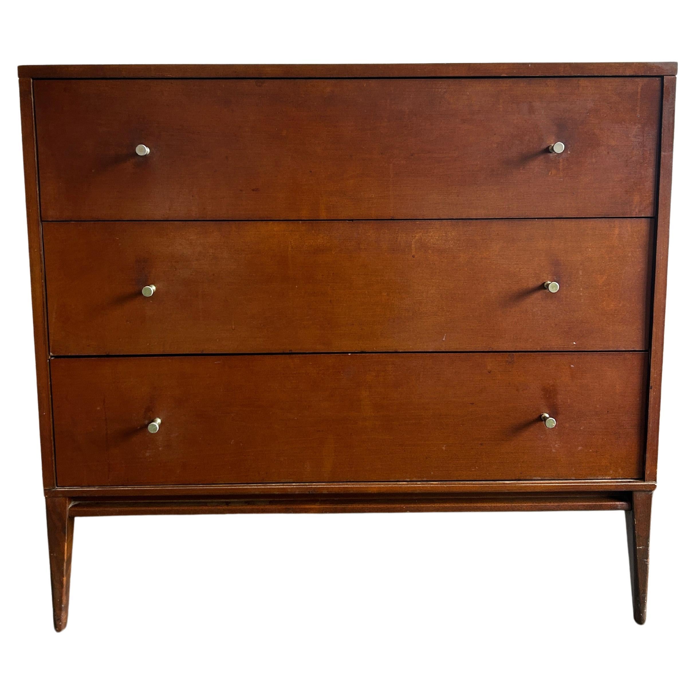 Midcentury Modern Paul McCobb 3Drawer Dresser 1508 Maple Walnut Finish T Pulls at 1stDibs 3