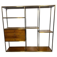 Mid Century Modern Paul McCobb Brass Bookshelf / Room Divider, 4 Drawers