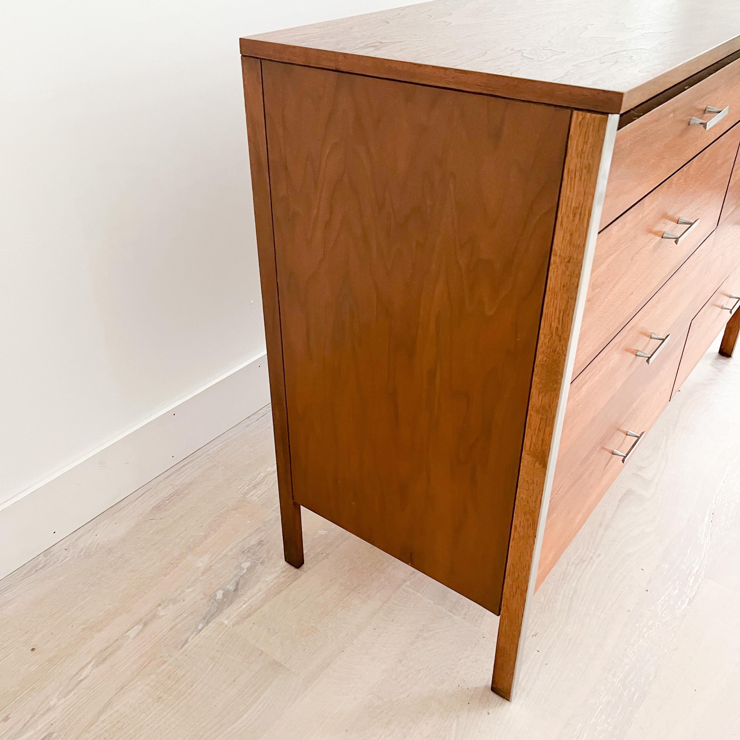 Aluminum Mid-Century Modern Paul McCobb for Calvin Furniture 8 Drawer Dresser