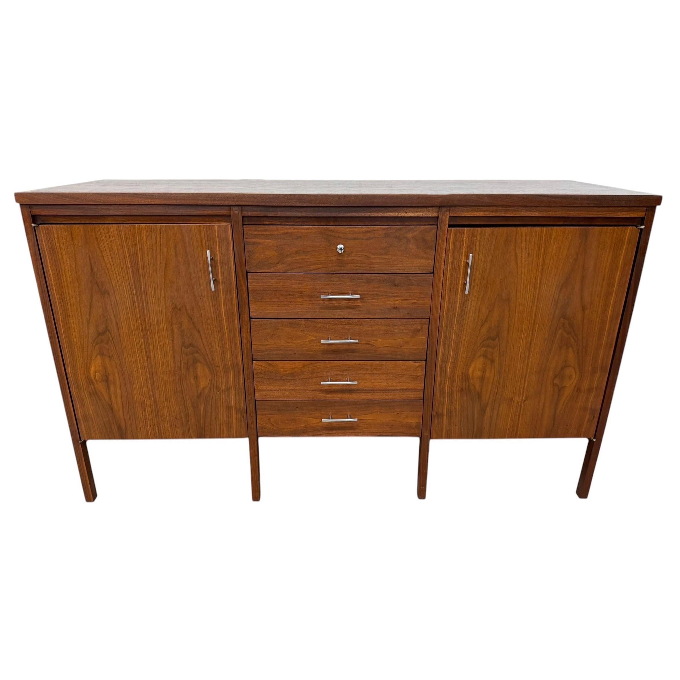 Mid-Century Modern Paul McCobb for Lane “Delineator” Walnut & Rosewood Sideboard For Sale