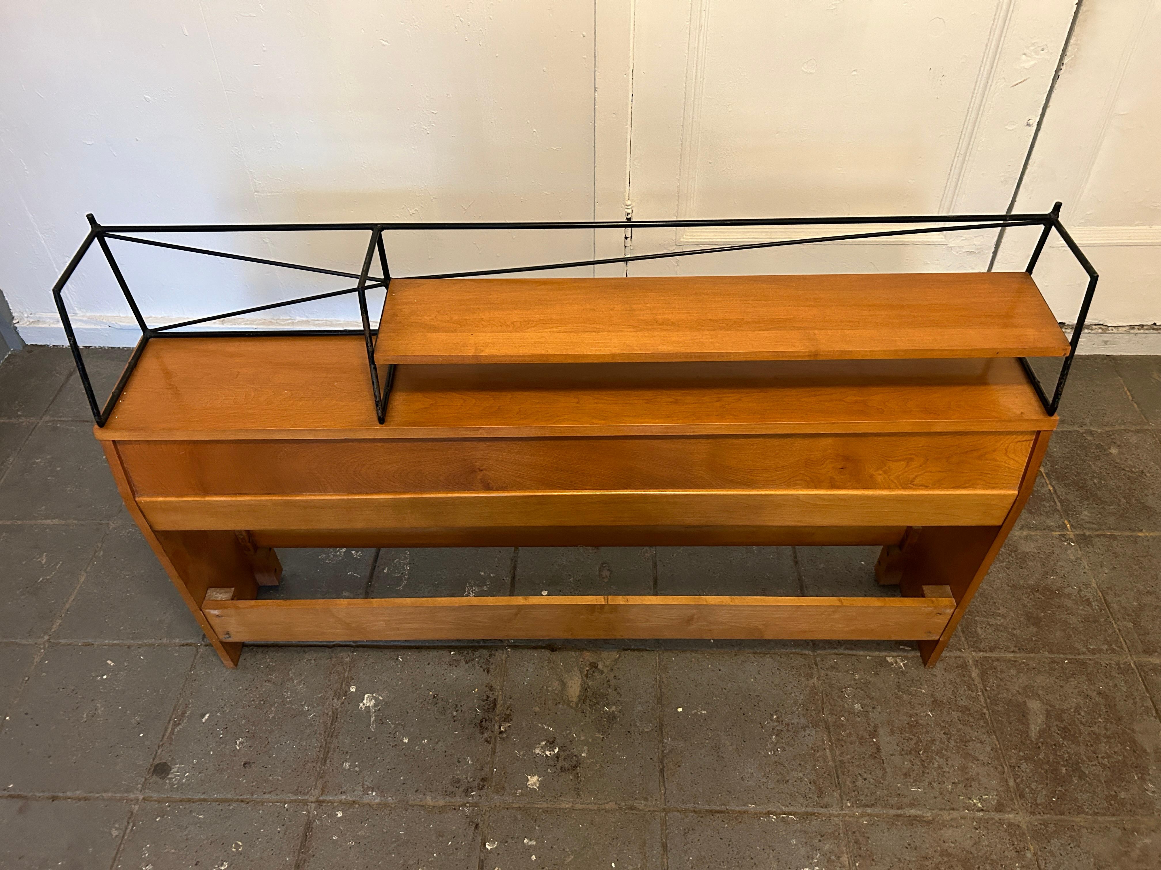 Rare Mid-Century Modern Paul Mccobb full bed headboard maple and iron. All solid maple construction, tobacco blonde maple finish, iron details. You are buying 1 headboard. No bed frame included just headboard. Labeled Planner Group Paul Mccobb.