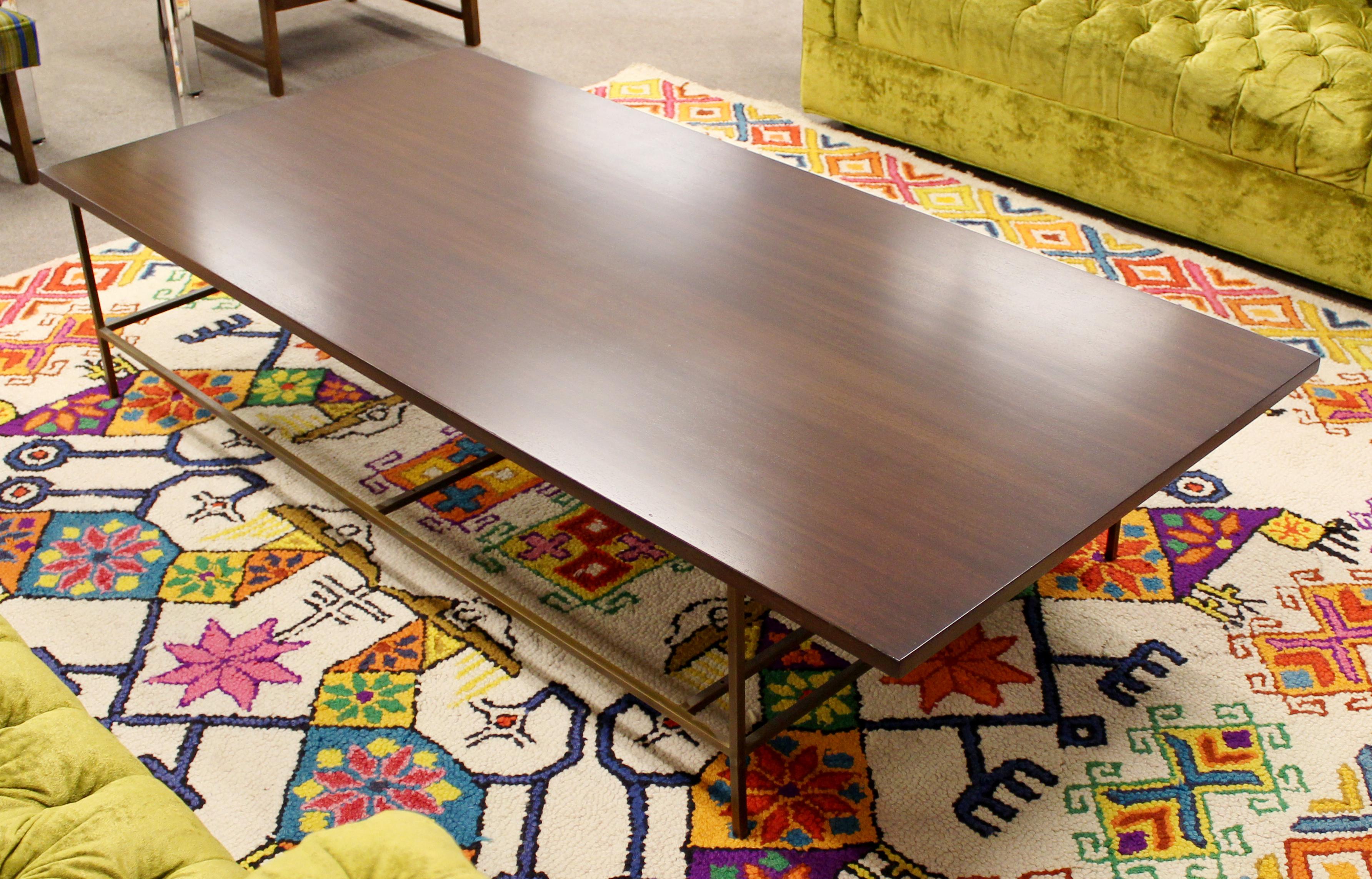 Mid-Century Modern Paul McCobb Irwin Calvin Mahogany Brass Coffee Table, 1950s 5