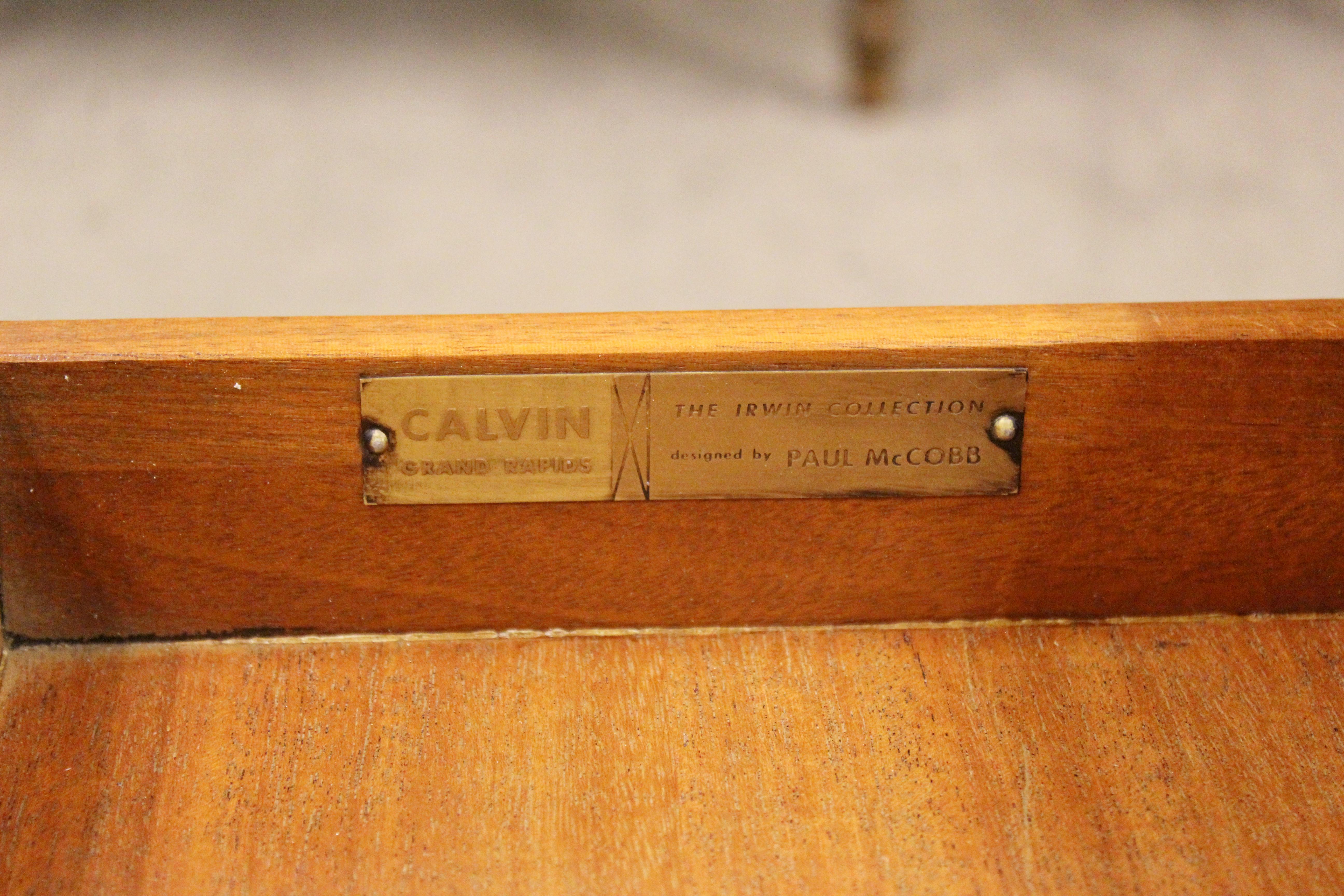 Mid-Century Modern Paul McCobb Irwin Calvin Mahogany Brass Coffee Table, 1950s 7
