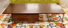 Mid-Century Modern Paul McCobb Irwin Calvin Mahogany Brass Coffee Table, 1950s