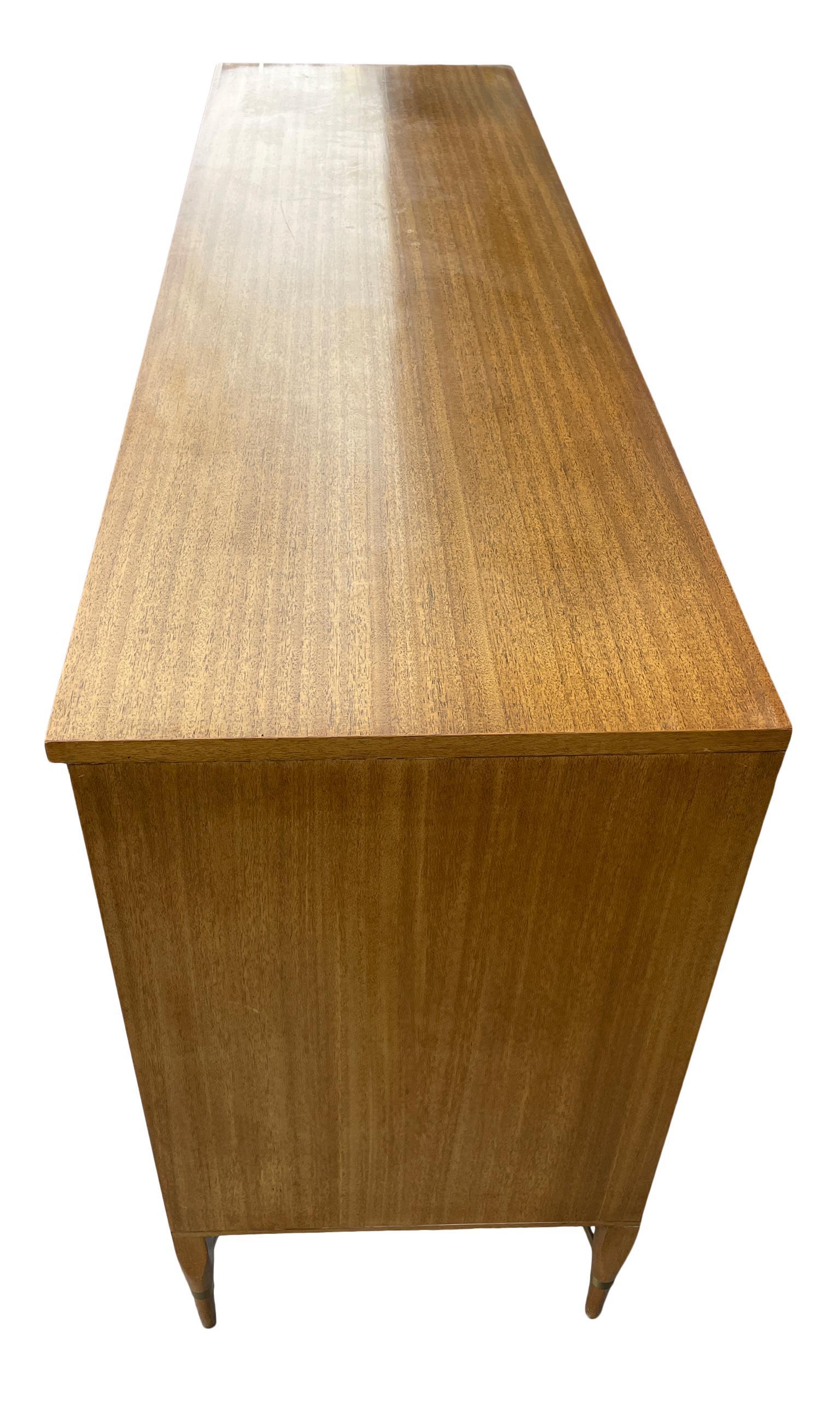 Mid-Century Modern Paul McCobb Leder-Anrichte mit Schiebetüren aus der Mitte des Jahrhunderts für Calvin Group im Angebot 6
