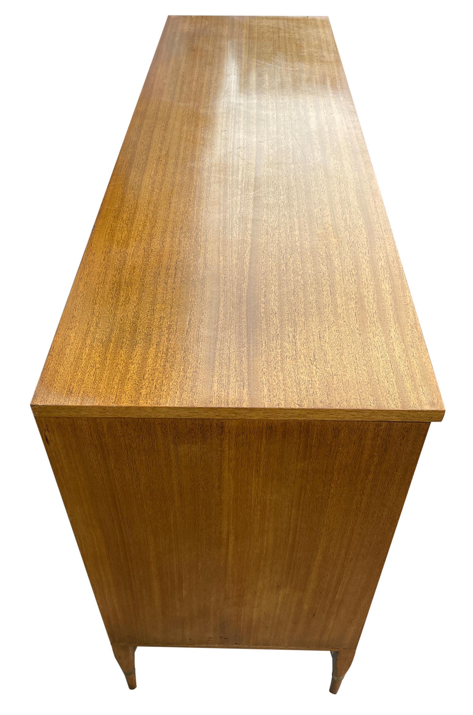 Mid-Century Modern Paul McCobb Leder-Anrichte mit Schiebetüren aus der Mitte des Jahrhunderts für Calvin Group im Angebot 7