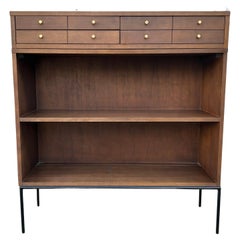 Mid century Modern Paul McCobb Single Bookcase with Jewelry box in walnut