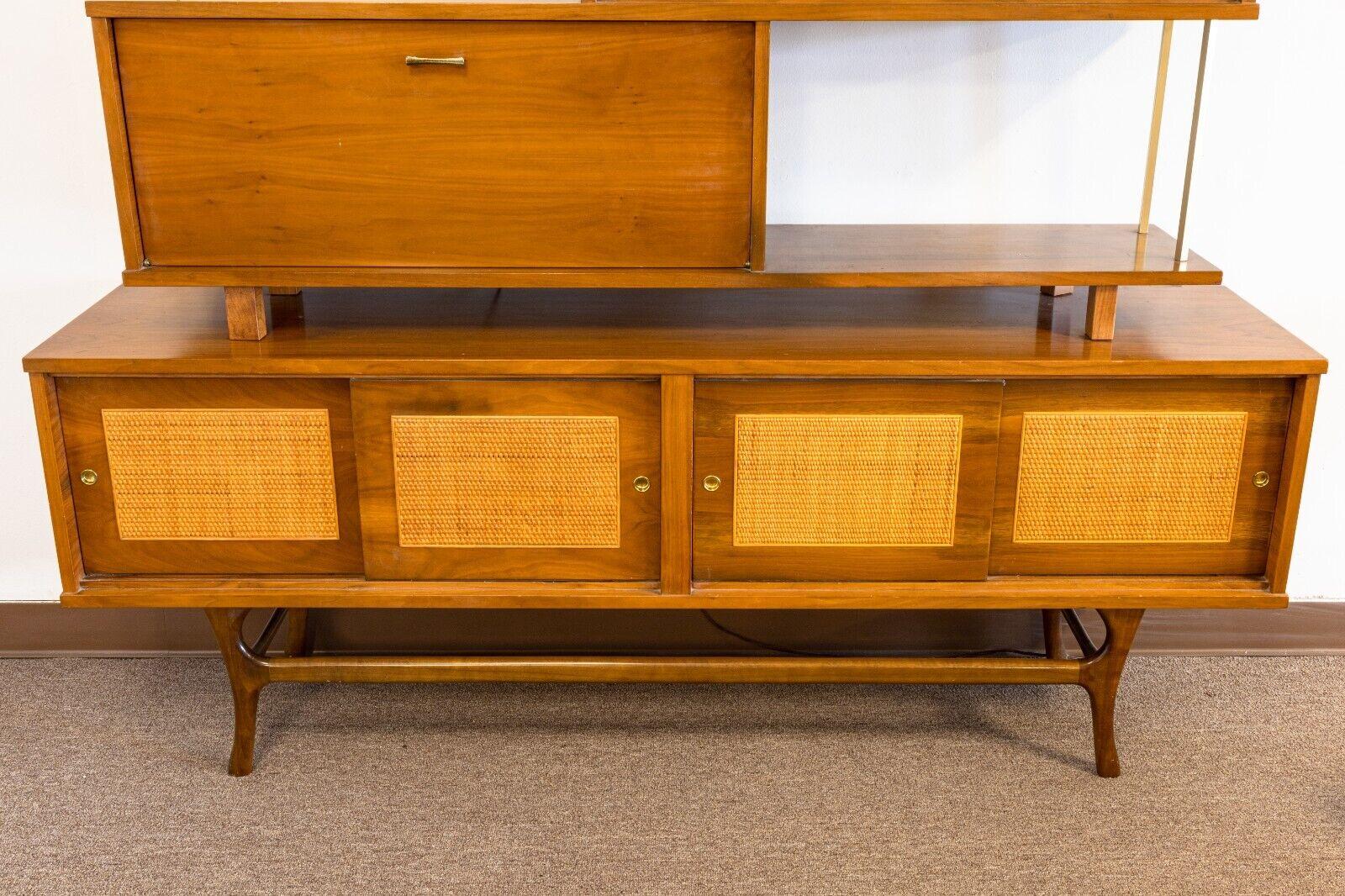 Wood Mid-Century Modern Paul McCobb Style 2 Piece Wall Unit by James Philips