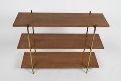 Mid-Century Modern Paul McCobb Style 3-Tier Maple and Brass Bookshelf