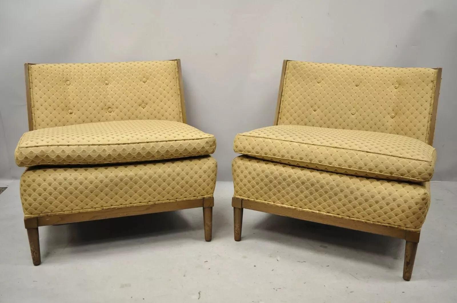 Mid-Century Modern Paire de chaises longues à dossier en tonneau de style The Moderns McCobb en vente