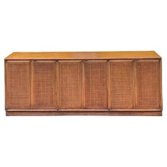 Vintage Mid-Century Modern Paul McCobb Style Cane / Wicker Front Credenza 