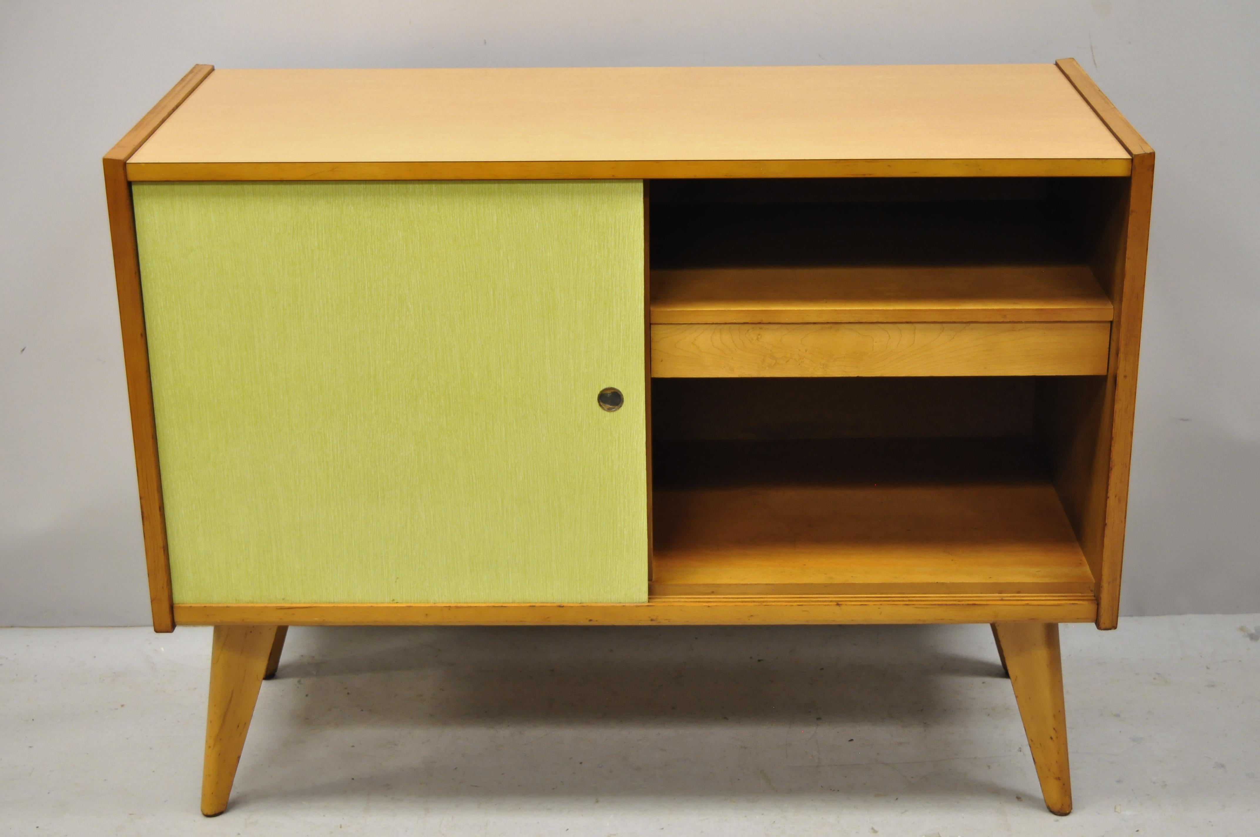 yellow maple sliding door armoire