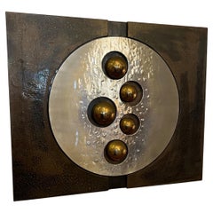 Mid-Century Modern Paul Vanders Brutalist Metal Wall Sculpture
