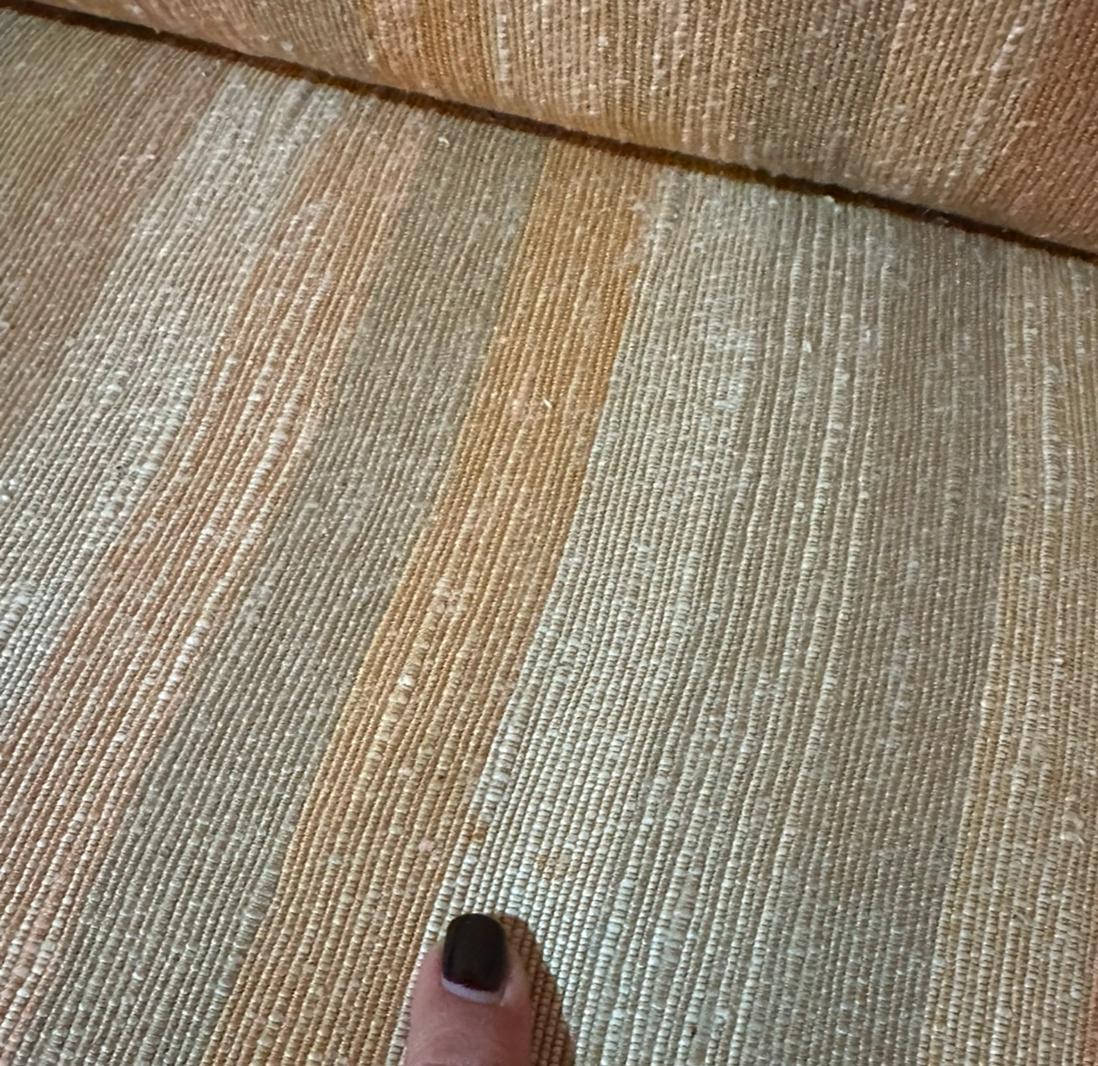 20th Century Mid Century Modern Peach Striped Parsons Sofa